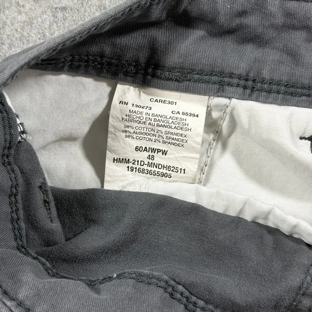 Wrangler Cargo Shorts Mens 48 Gray Relaxed Fit Cotton Utility Workwear Outdoor